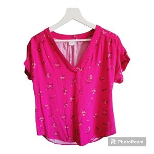 GAP Fusia Floral Pattern Blouse